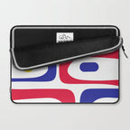 Mid Century Modern Piquet Minimalist Abstract Pattern in Red, Navy Blue, Yellow, and White Laptop Sleeve Gallery Image 2