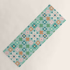 Geometric Quilt - Blue Green Yoga Mat Gallery Image 1
