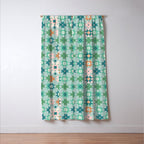 Geometric Quilt - Blue Green Window Curtain Gallery Image 3
