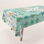 Geometric Quilt - Blue Green Tablecloth Gallery Image 1