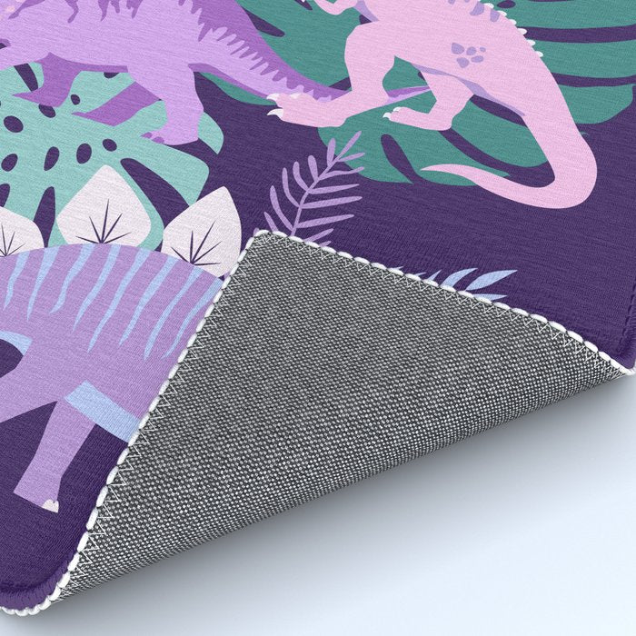 Jungle Dinosaur - Purple Rug Gallery Image 4