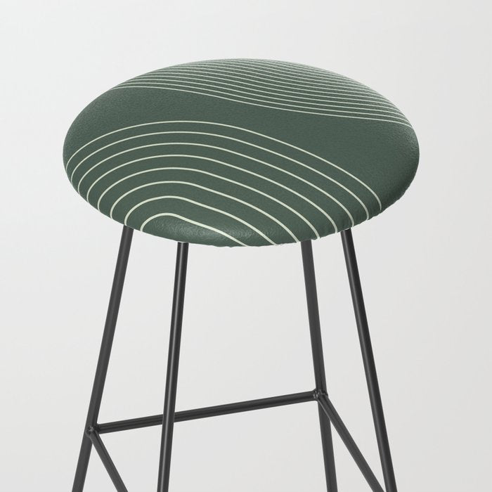 Geometric Lines in Sage Green 5 (Rainbow Abstraction) Stool Gallery Image 2