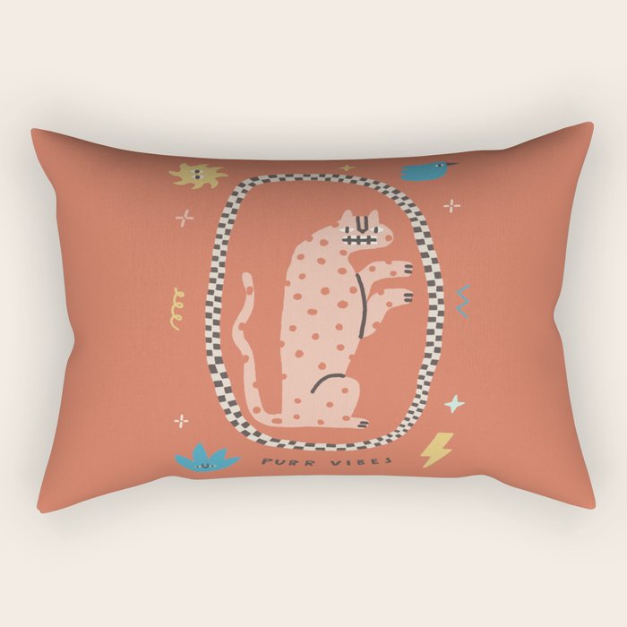Trippy tiger in red Rectangular Pillow Gallery Image 1