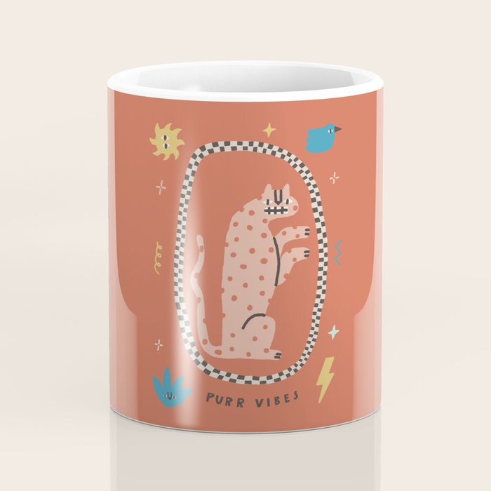 Trippy tiger in red Coffee Mug Gallery Image 4