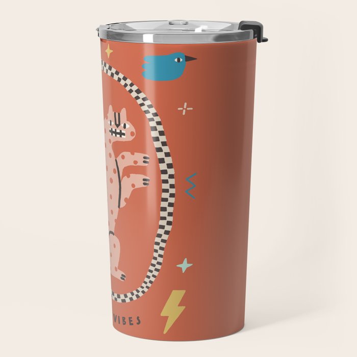 Trippy tiger in red Travel Mug Gallery Image 2