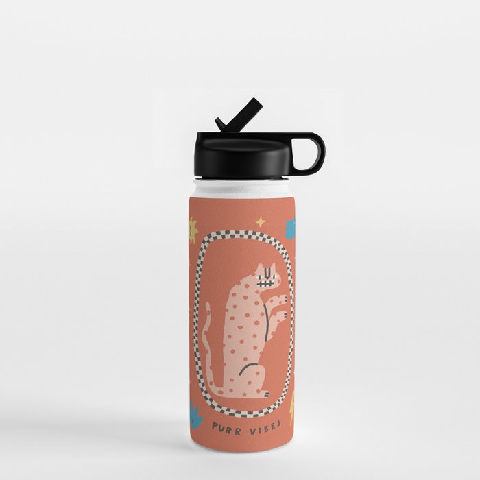 Trippy tiger in red Water Bottle Gallery Image 1