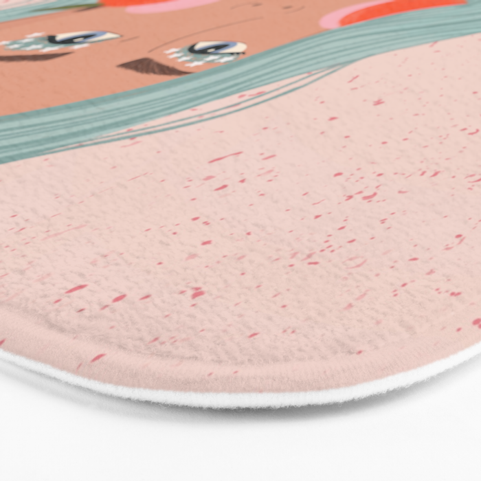 Woman Portrait- Clementines Earrings  Bath Mat Gallery Image 3