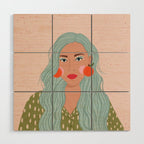 Woman Portrait- Clementines Earrings  Wood Wall Art Gallery Image 1