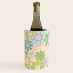 Retro Garden 60s 70s Pastel Floral Pattern on Cream Wine Chiller Gallery Image 3