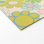 Retro Garden 60s 70s Pastel Floral Pattern on Cream Welcome Mat Gallery Image 2