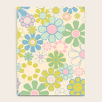 Retro Garden 60s 70s Pastel Floral Pattern on Cream Notebook Gallery Image 4