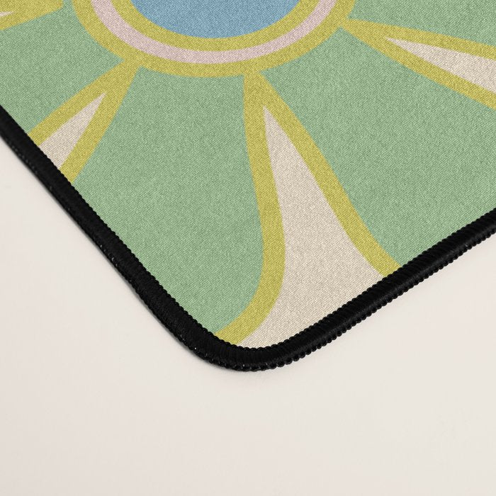 Retro Garden 60s 70s Pastel Floral Pattern on Cream Desk Mat Gallery Image 4