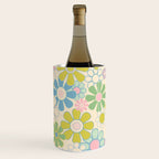 Retro Garden 60s 70s Pastel Floral Pattern on Cream Wine Chiller Gallery Image 2