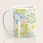 Retro Garden 60s 70s Pastel Floral Pattern on Cream Coffee Mug Gallery Image 3