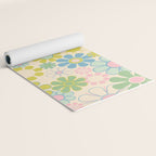 Retro Garden 60s 70s Pastel Floral Pattern on Cream Yoga Mat Gallery Image 2