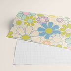 Retro Garden 60s 70s Pastel Floral Pattern on Cream Wrapping Paper Gallery Image 2