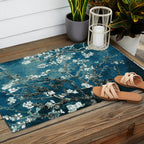 Van Gogh Almond Blossoms : Dark Teal Outdoor Rug Gallery Image 2