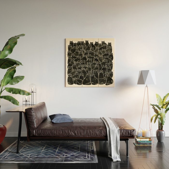 Suspicious Cats Wood Wall Art Gallery Image 2