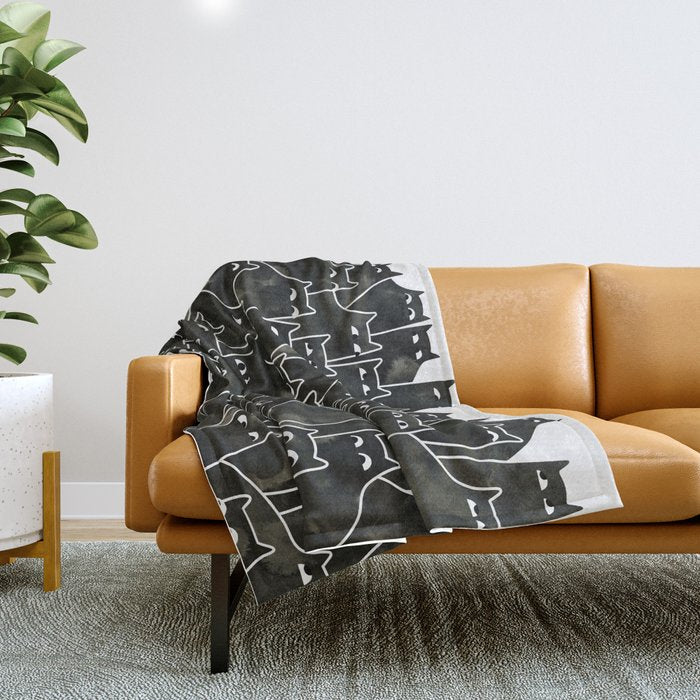Suspicious Cats Throw Blanket Gallery Image 1