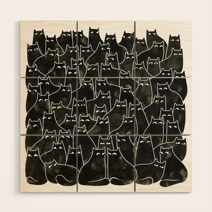 Suspicious Cats Wood Wall Art Gallery Image 1
