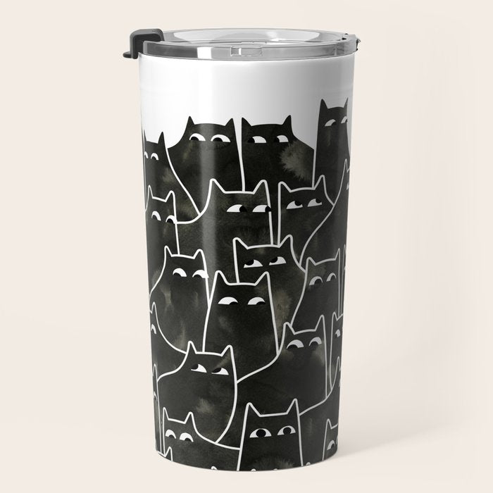 Suspicious Cats Travel Mug Gallery Image 3