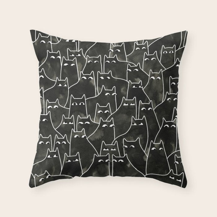 Suspicious Cats Throw Pillow Gallery Image 6