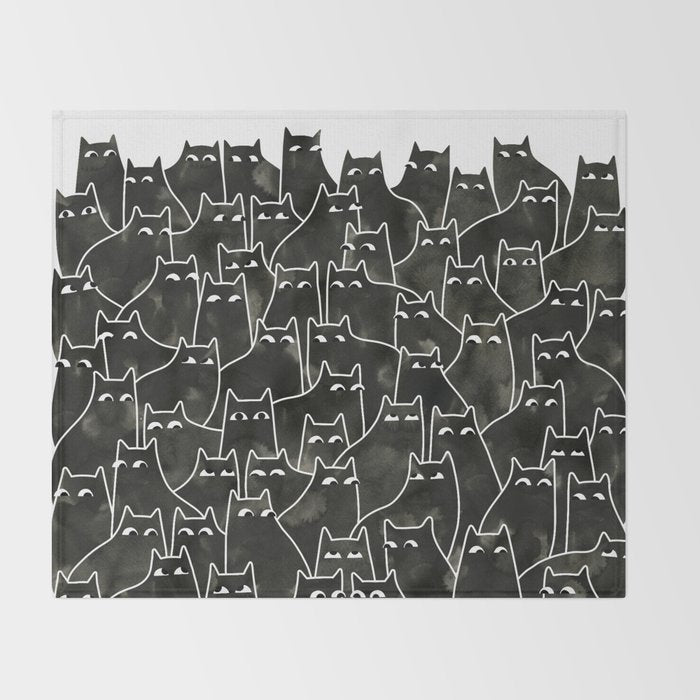 Suspicious Cats Throw Blanket Gallery Image 2
