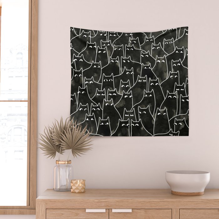 Suspicious Cats Wall Tapestry Gallery Image 2