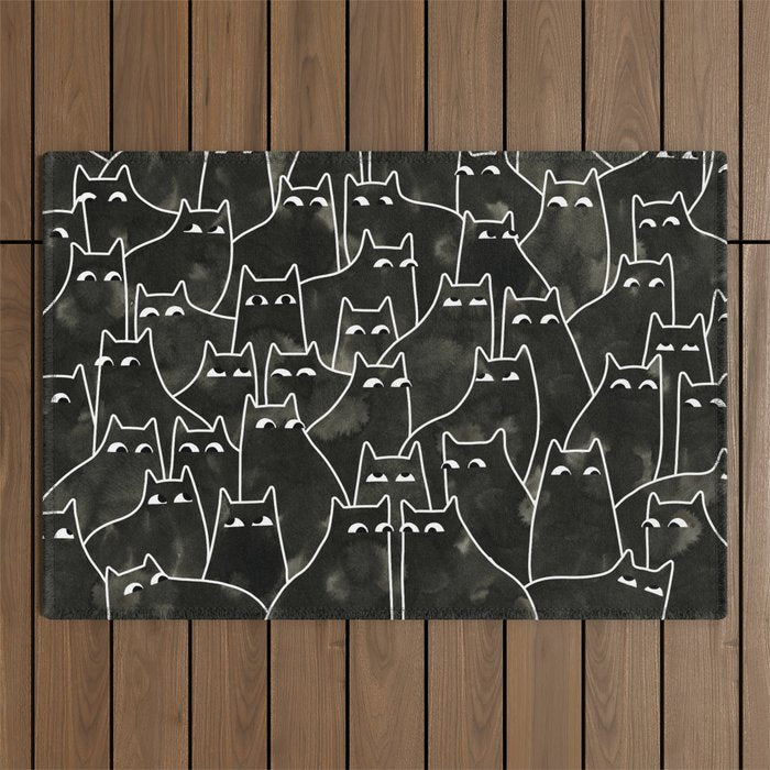 Suspicious Cats Outdoor Rug Gallery Image 1