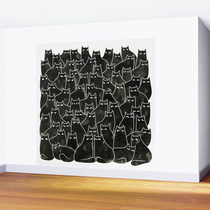 Suspicious Cats Wall Mural Gallery Image 2