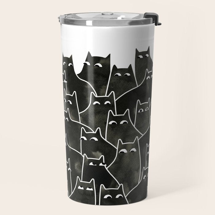 Suspicious Cats Travel Mug Gallery Image 2
