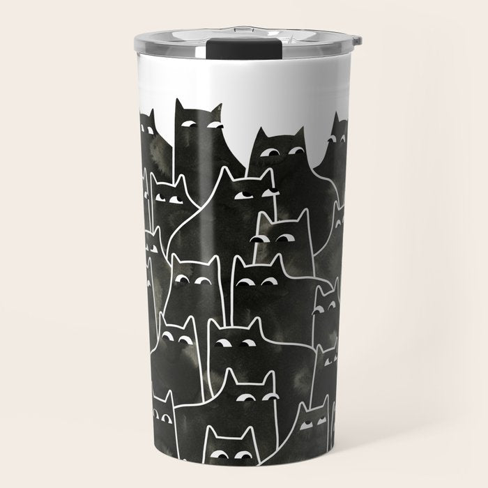 Suspicious Cats Travel Mug Gallery Image 1