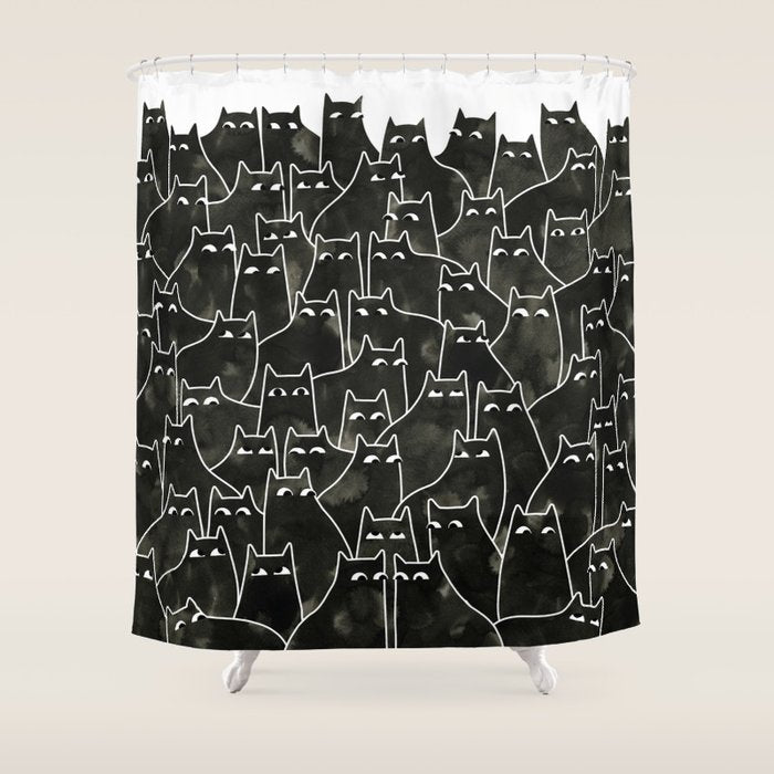 Suspicious Cats Shower Curtain Gallery Image 1