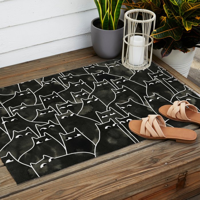 Suspicious Cats Outdoor Rug Gallery Image 2