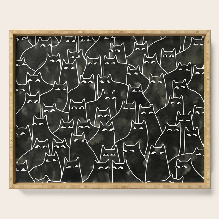 Suspicious Cats Serving Tray Gallery Image 1