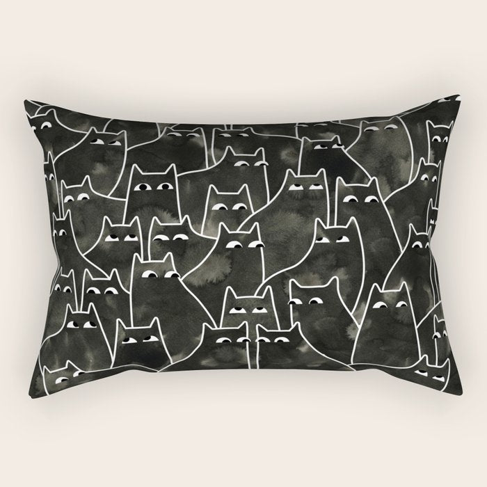 Suspicious Cats Rectangular Pillow Gallery Image 2