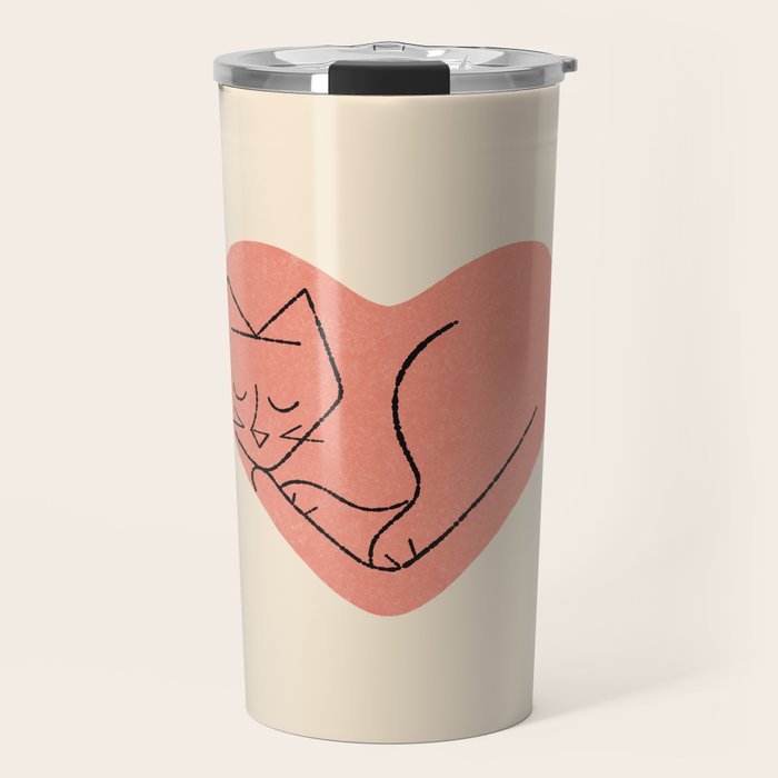 Cat Love Travel Mug Gallery Image 1