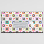 Colorful Checkerboard 80s - Pastel Colors Desk Mat Gallery Image 1