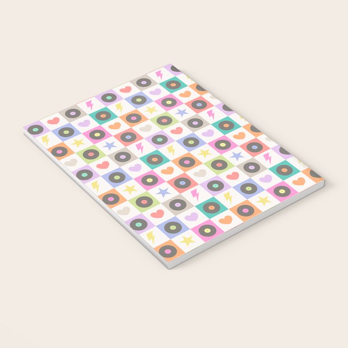 Colorful Checkerboard 80s - Pastel Colors Notebook Gallery Image 3