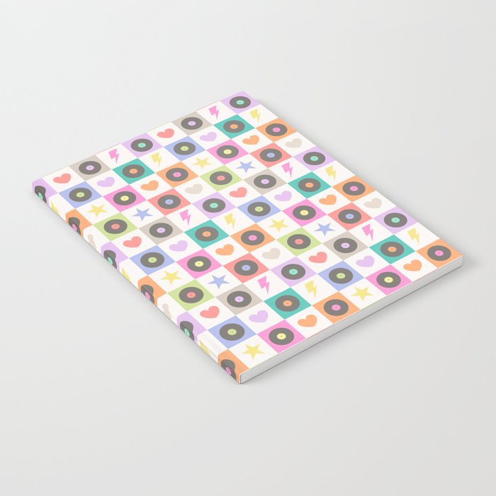 Colorful Checkerboard 80s - Pastel Colors Notebook Gallery Image 1