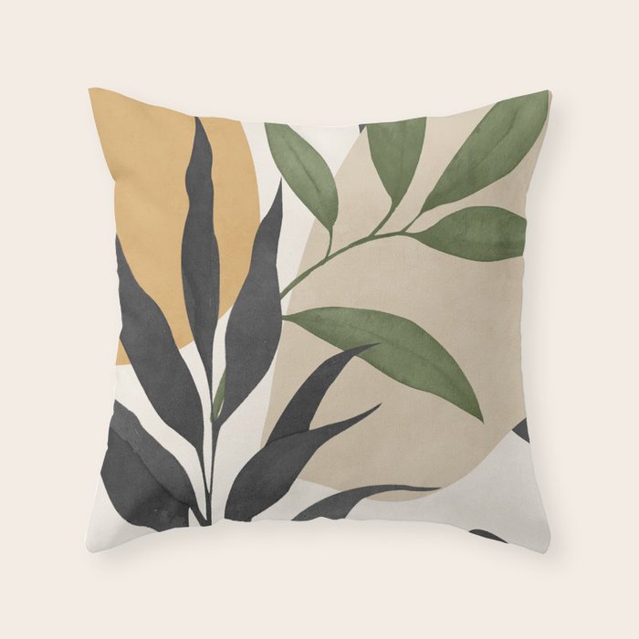 Abstract Art Tropical Leaves 74 Throw Pillow Gallery Image 6