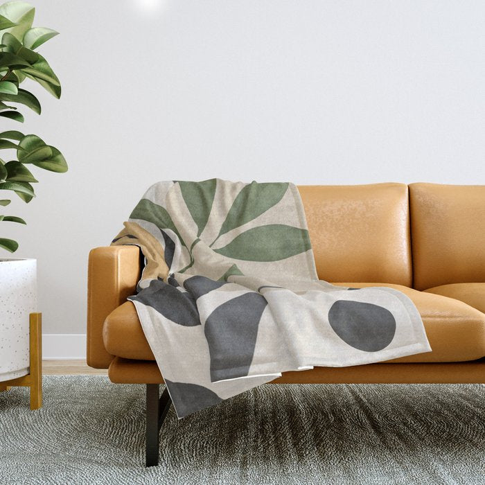 Abstract Art Tropical Leaves 74 Throw Blanket Gallery Image 1