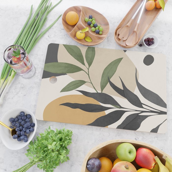 Abstract Art Tropical Leaves 74 Cutting Board Gallery Image 2
