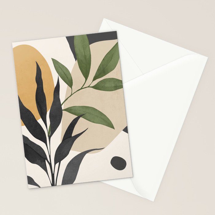 Abstract Art Tropical Leaves 74 Stationery Card Gallery Image 2
