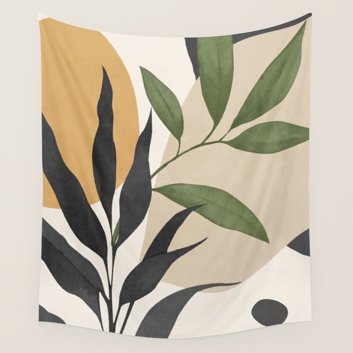 Abstract Art Tropical Leaves 74 Wall Tapestry Gallery Image 4