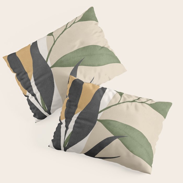 Abstract Art Tropical Leaves 74 Pillow Sham Gallery Image 3