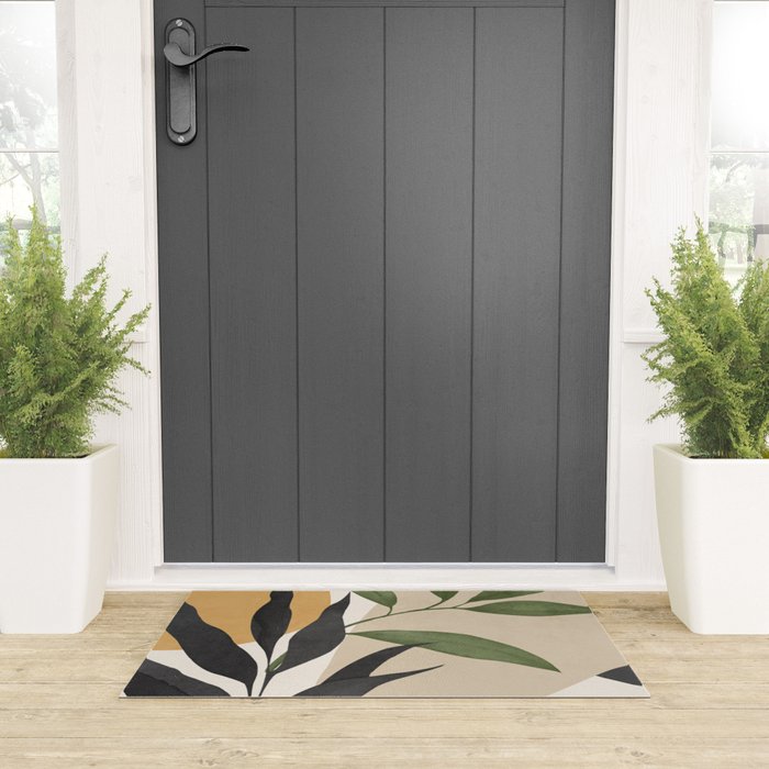 Abstract Art Tropical Leaves 74 Welcome Mat Gallery Image 3