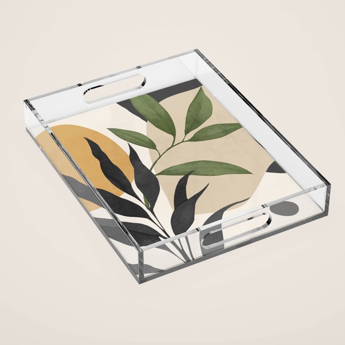 Abstract Art Tropical Leaves 74 Acrylic Tray Gallery Image 1