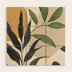 Abstract Art Tropical Leaves 74 Wood Wall Art Gallery Image 1