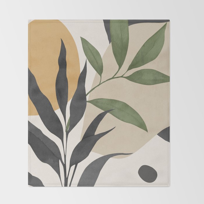 Abstract Art Tropical Leaves 74 Throw Blanket Gallery Image 2